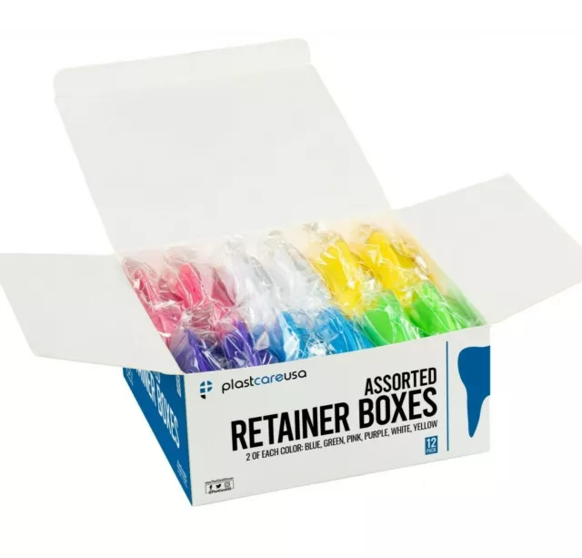 12 Sealed Assorted Dental Retainer Boxes Denture Case, Mouthguard Containers Box