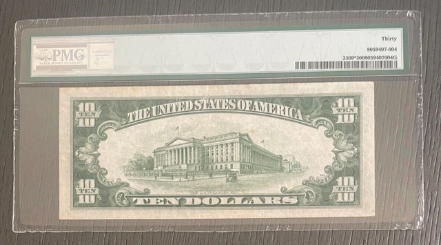 $10 SERIES 1934A SILVER CERT / NORTH AFRICA / STAR NOTE Fr#2309* 30 VF by PMG 2