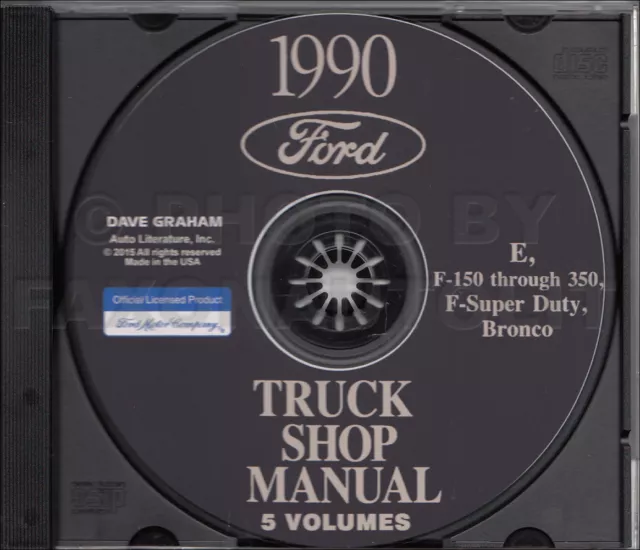 1990 Ford Camion Negozio Manuale 5 Libro Set Su CD F150 F250 F350 BRONCO Furgone