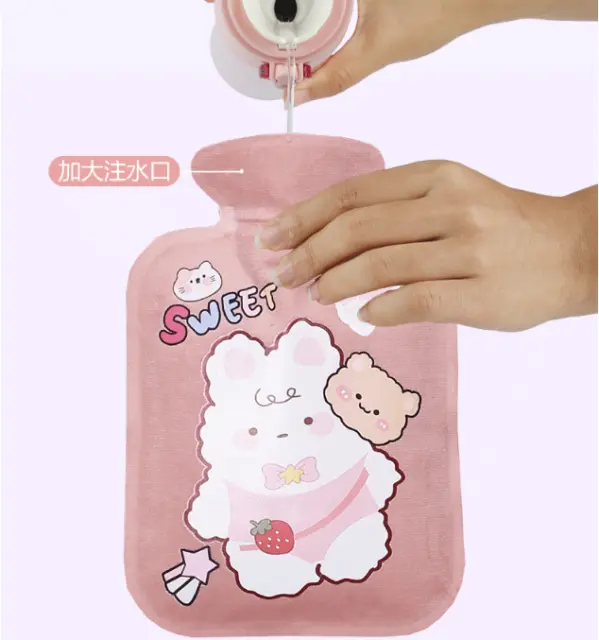 Hot Water Bottle Rubber Bag Cute Cartoon relax Portable Hand Warmer Safe Heated