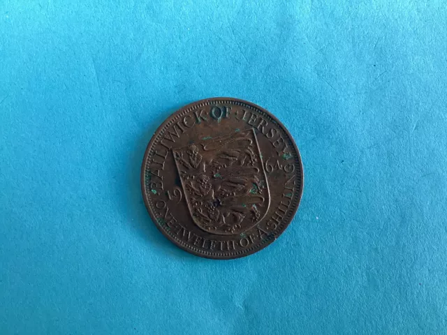 Jersey 1964 Queen Elizabeth 1/12th of a shilling coin