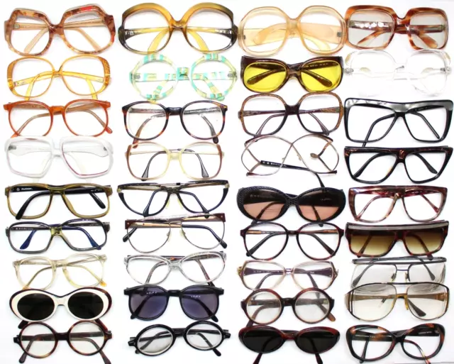 Vintage Lot Of 36 Big Mod Ao Dior Tura Polaroid Serengeti Sunglasses Eyeglasses