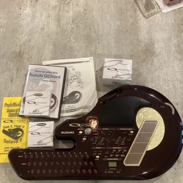 Suzuki Q Chord QC-1 Digital Songcard Guitar 2 Sound Cards Charger Tested Dvd