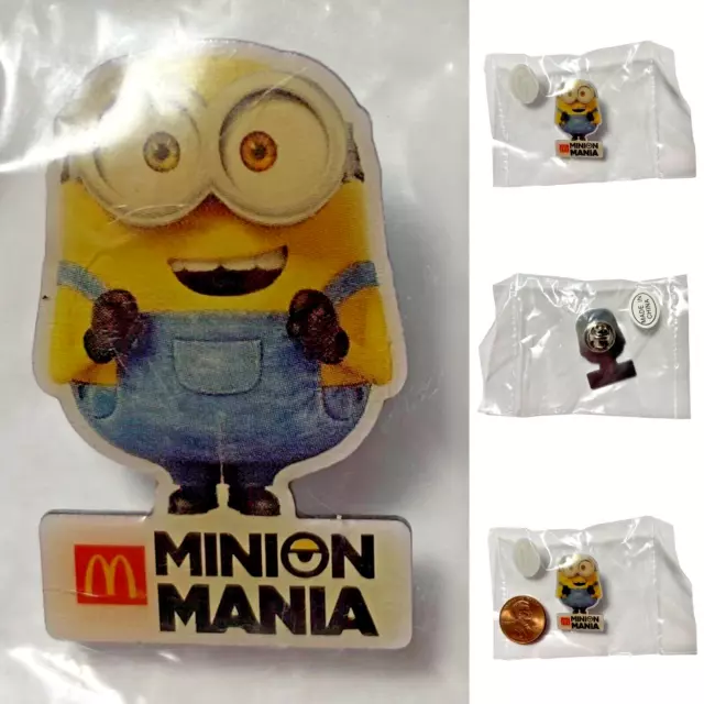 McDonalds MINION MANIA BOB Enamel Lapel Pin NEW IN SEALED PACKAGE