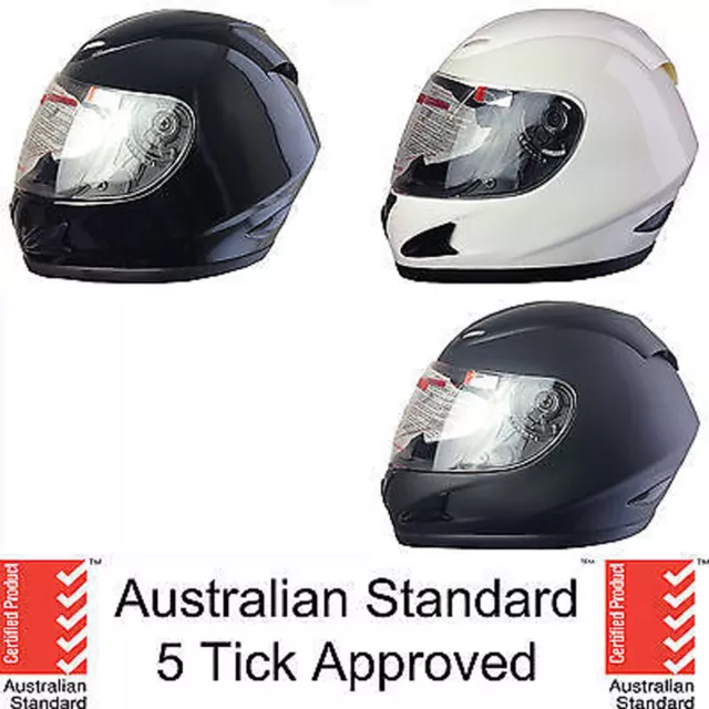 New Full Face Motorcycle Helmet Adult Sizes Motor Bike Road Drag Racing Speedway