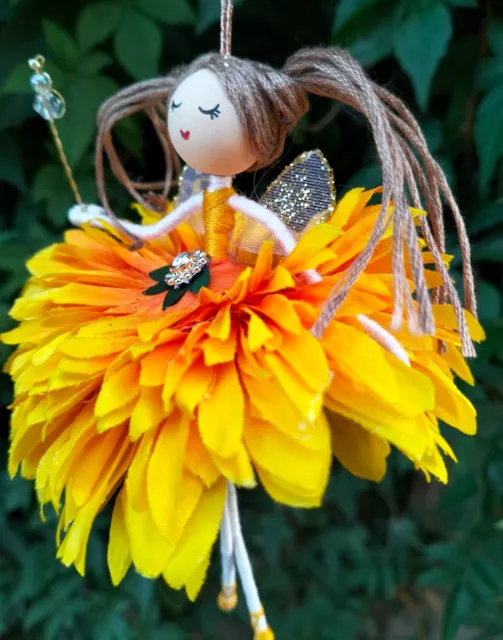 Fairy Flower Doll Sunny Original Handmade New Nursery Birthday Gift 14cm Tall