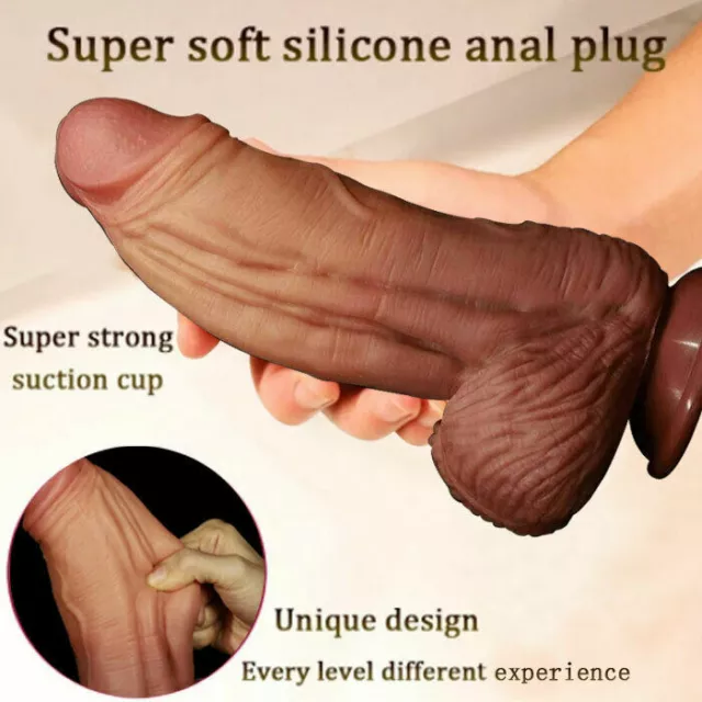 SUPER-SOFT-Silicone-Realistic-Huge-Dildo-Suction-Cup-Vagina-Toy-Women-new