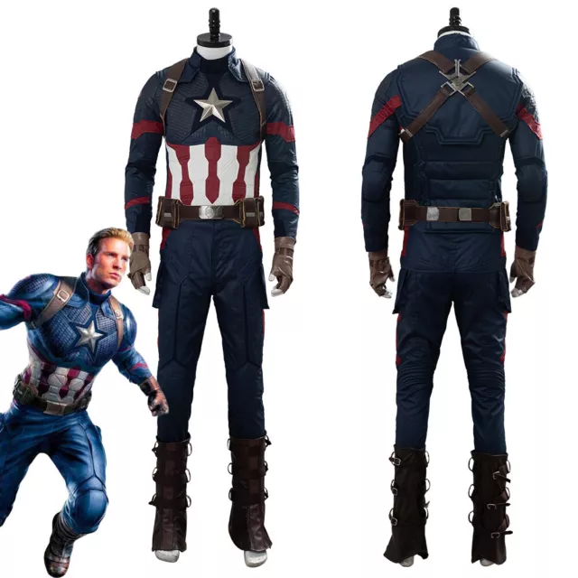 The Avengers 4：Endgame Costume Captain America Cosplay Halloween Complete Outfit