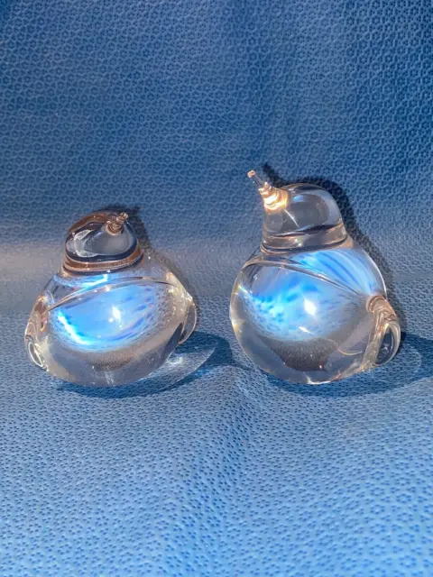 2 Hoya Crystal Penguin Figurines