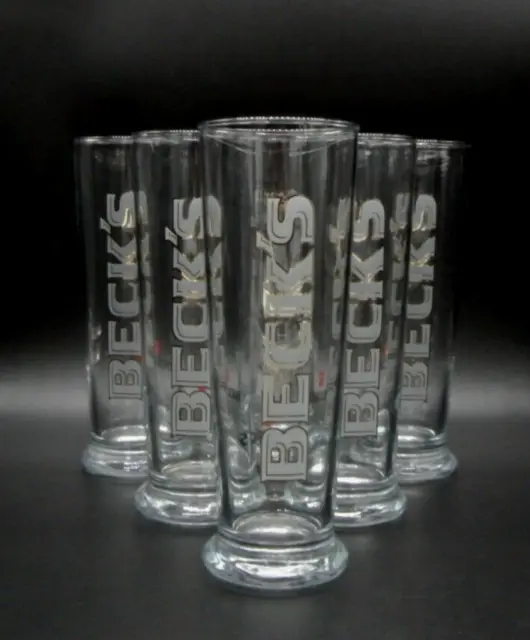 6 Becks Bier Gläser 0,3l  Seattle Cup Glas Pokal Pils Bar Drinks Gastronomie