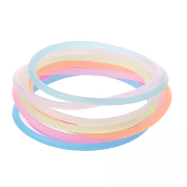 10x/Set Luminous Bracelets Night Fluorescent Wristband Silicone Hair Ties