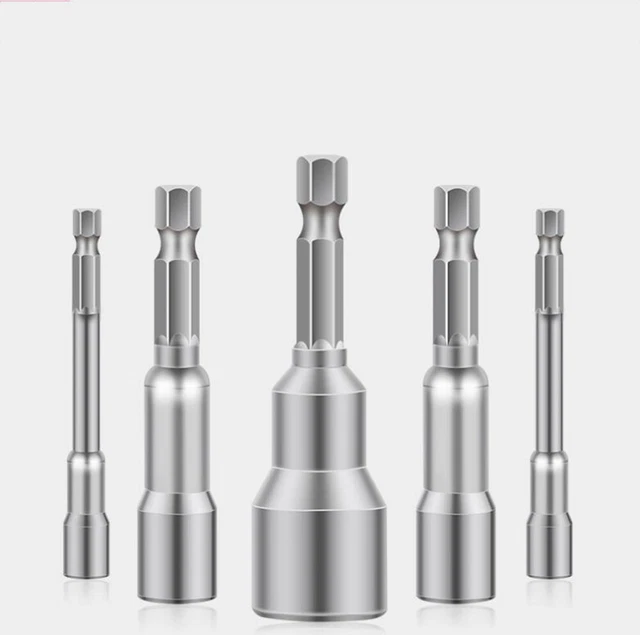 HEX BIT SET Extra Long Magnetic 6mm-19mm Impact Drill Socket Nut Driver ...