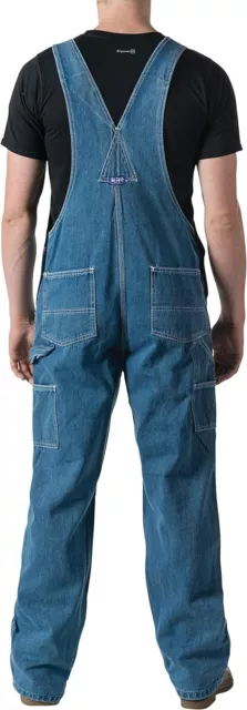 Walls mens Big Smith Stonewashed Bib overalls, 34W x 28L US, Cotton, Rigid Denim 2