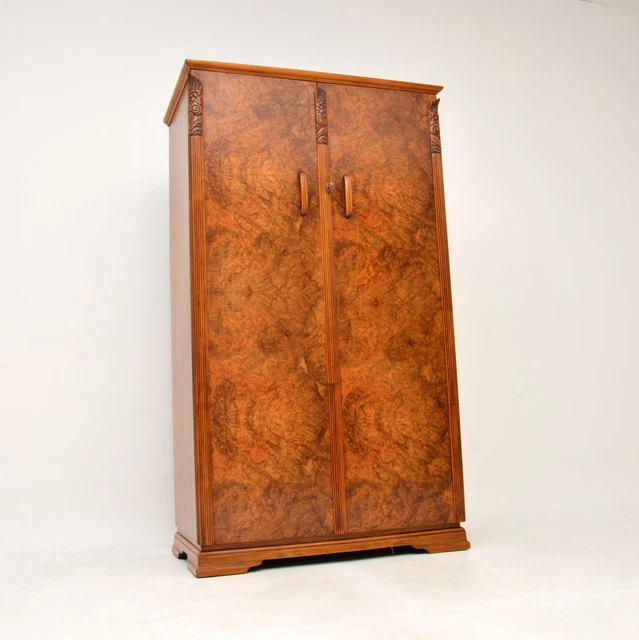 Art Deco Burr Walnut Compactum Wardrobe