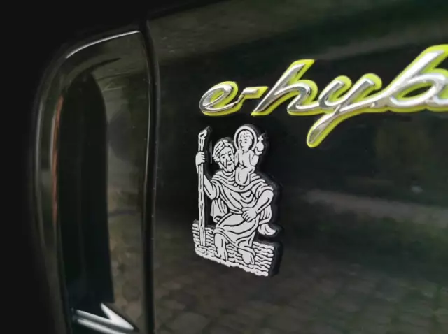 Für E-Hybrid Porsche Christophorus Christopherus Schutzpatron Relief Emblem