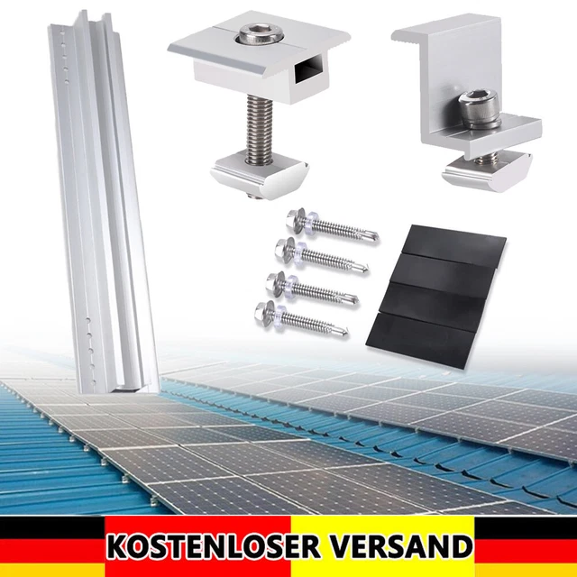 SOLAR MODULE ALUMINIUM Mount Trapezoidal Plate Flat Roof PV Mounting ...