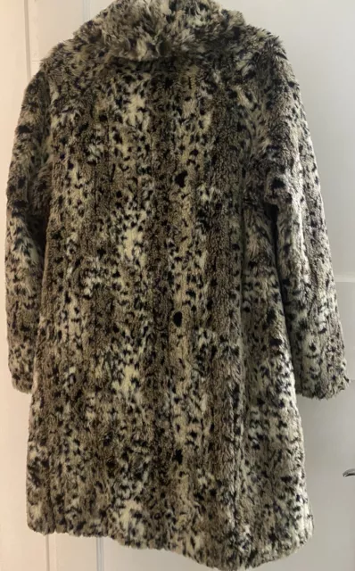 Vintage Marble Faux Fur Leopard Print Coat