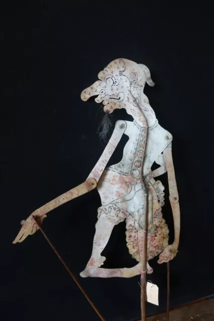 Uralte Wayang Kulit Schattenspielfigur,Java, Cungkring als Opiumsüchtiger