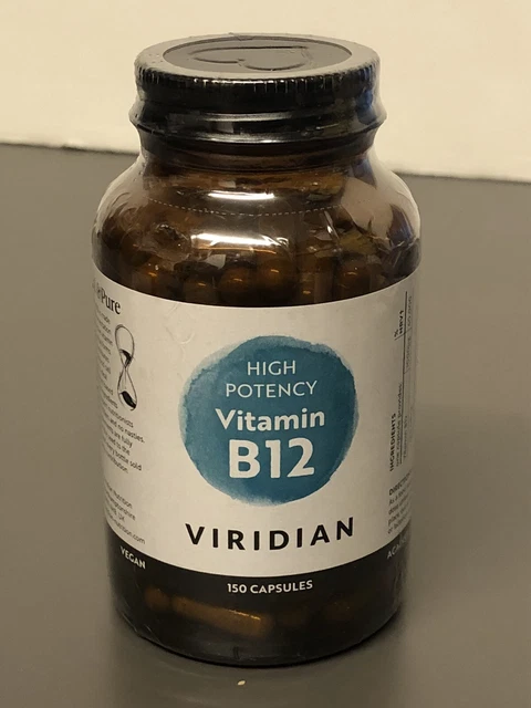 VIRIDIAN - HIGH Potency Vitamin B12 1000ug - 150 Capsules. EXP:06/2027 ...