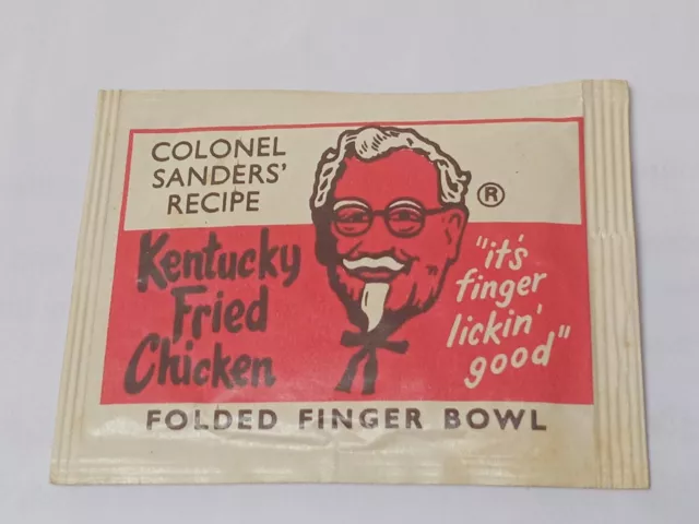 Vintage KFC Kentucky Fried Chicken Wet Wipe Folded Finger Bowl UK Made