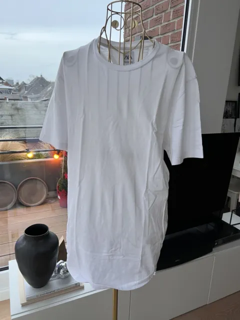 Zara Herren T-Shirt M langes T-Shirt wie neu Schwarz