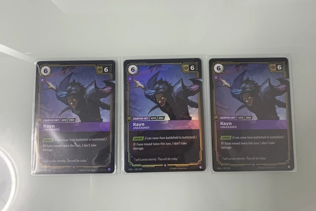 X3 RIFTBOUND LEAGUE of Legends Origins Kayn Unleashed 189/298 Rare Foil ...