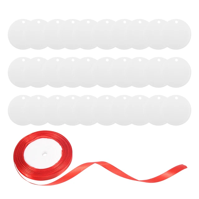 30 espacios en blanco acrílico, 5,1 cm, lámina acrílica circular transparente con agujero, crudo acrílico redondo