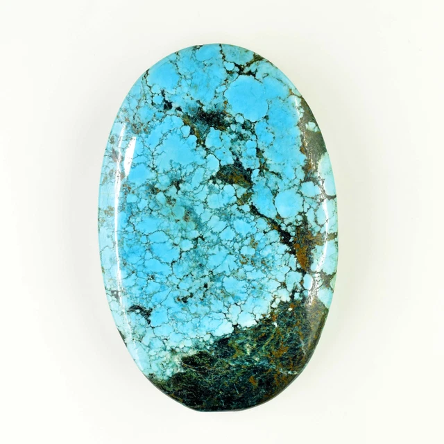 120.60 Ct Arizona Natural Morenci Blue Turquoise Cabochon Certified Gemstone