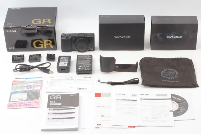 SH;253 [TOP MINT W/ BOX,Case] Ricoh GR II 16.2MP Digital Camera Black From JAPAN
