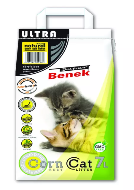 BENEK Super Corn Cat Ultra Natürliches Mais-Katzenstreu 7 l 4,4 kg