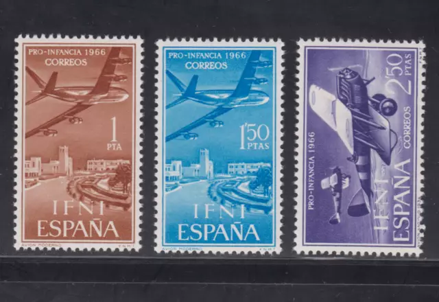 IFNI SPAIN 1966 COMPLETE SET MINT MNH Sc# 134 - 136 PLANES