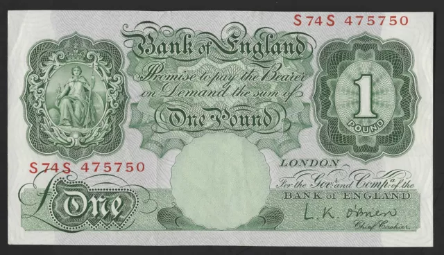 B274 Obrien 1955 Replacement One Pound £1 Banknote S74S 475750 - Ef