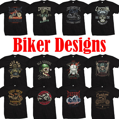 Biker T Shirts - Motorcycle Motorbike T Shirt -  Cafe Racer, Chopper, Bobber ETC