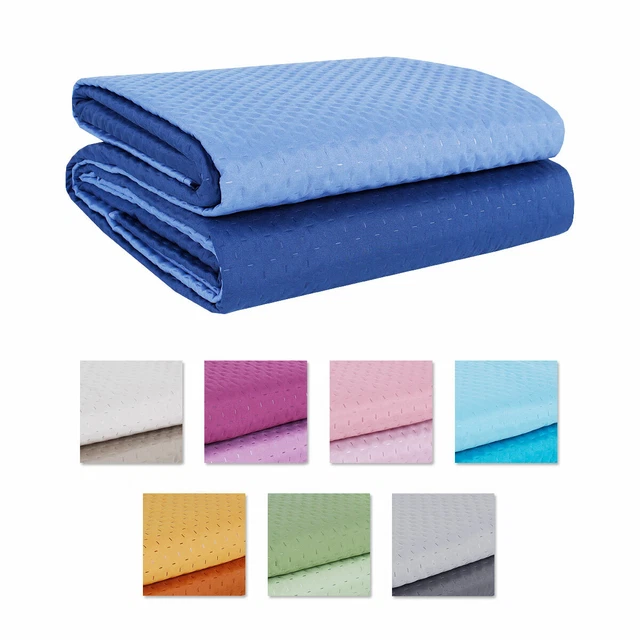 Couvre-Lit Double Face Matelassé Soudé Couleur Unie Unique Carré Emezza