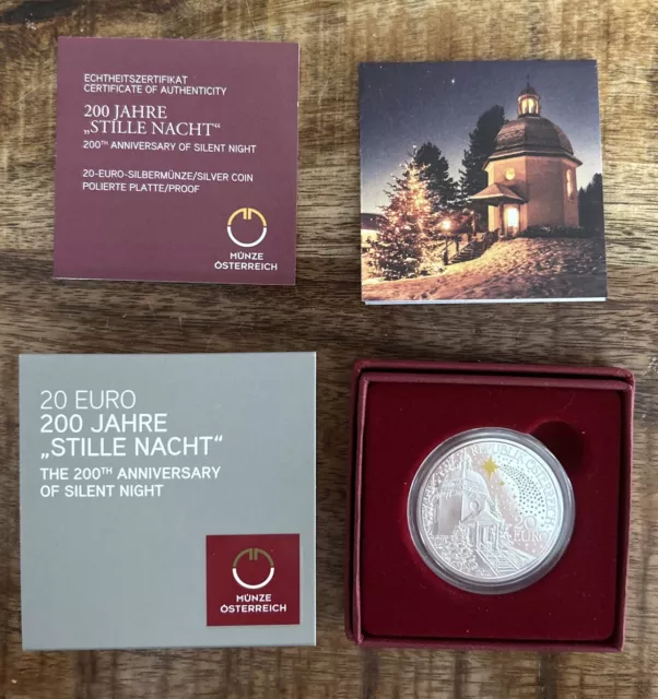 Österreich 2018 20 Euro Silber 200 Jahre „Stille Nacht“