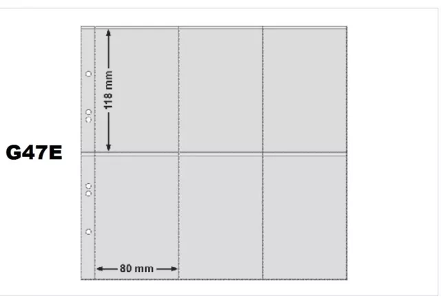 10 KOBRA G47E Hojas de Inventario Repuesto 6 Fundas Transparente 80x118mm