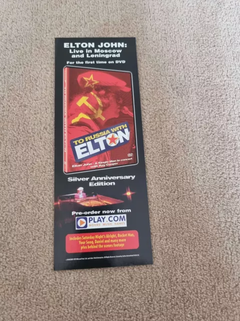 Tnewl42 Advert 11X4" To Russia With Elton - Elton John : On Dvd