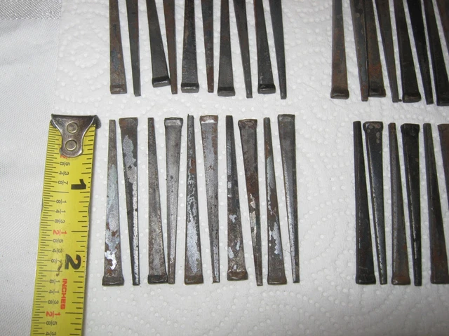 2 1/8 inch Vintage Used Square Head iron Common Cut Nails  90 count lot 2