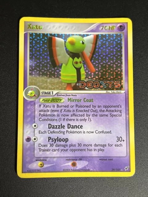 Pokemon Xatu 29/107 Ex Deoxys Rare Holo Foil Stamp Stamped Eng