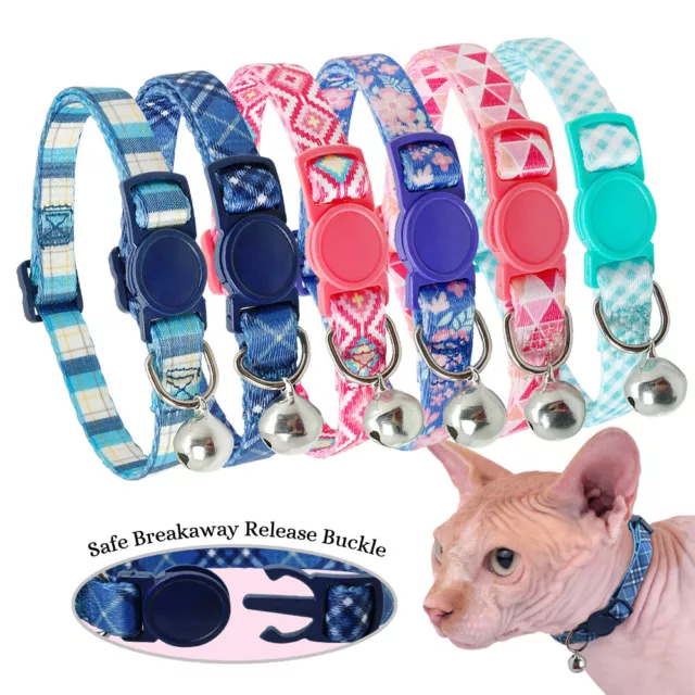 Collar Pet Dog Cat Puppy Kitten Adjustable Neck Strap Nylon Buckle Clip & Bell