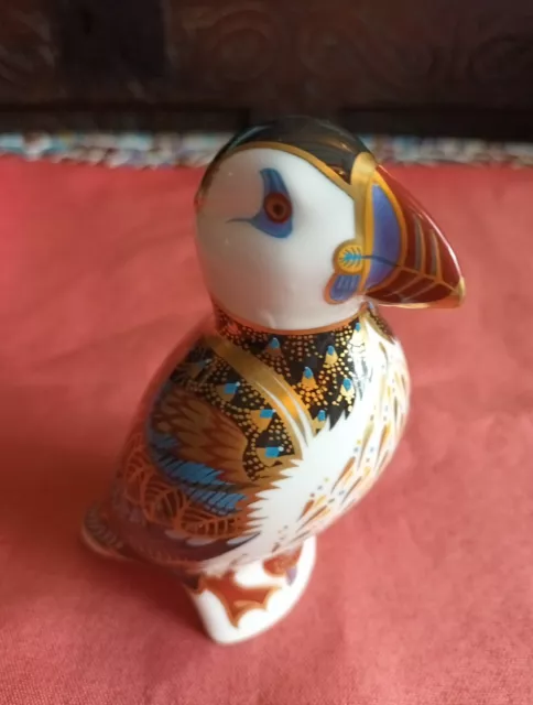 Excellent Condition Royal Crown Derby Puffin Paperweight Gold Stopper (No Box).