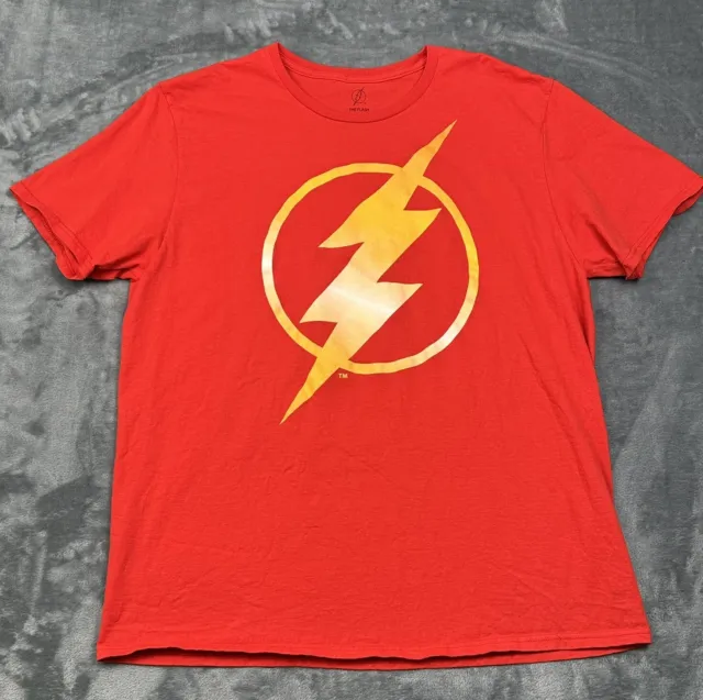 The Flash DC Comics T-Shirt Mens XL Red Short Sleeve Graphic 100% Cotton