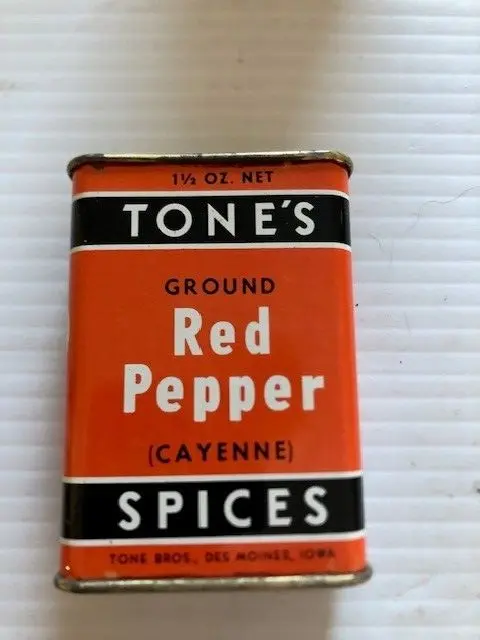 Vintage Tones Spice Tin Red Pepper 1.5 OZ Empty