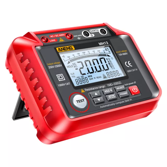 ANENG MH13 -2500V Digital Insulation Resistance Tester 1MΩ-200GΩ  Y4D5