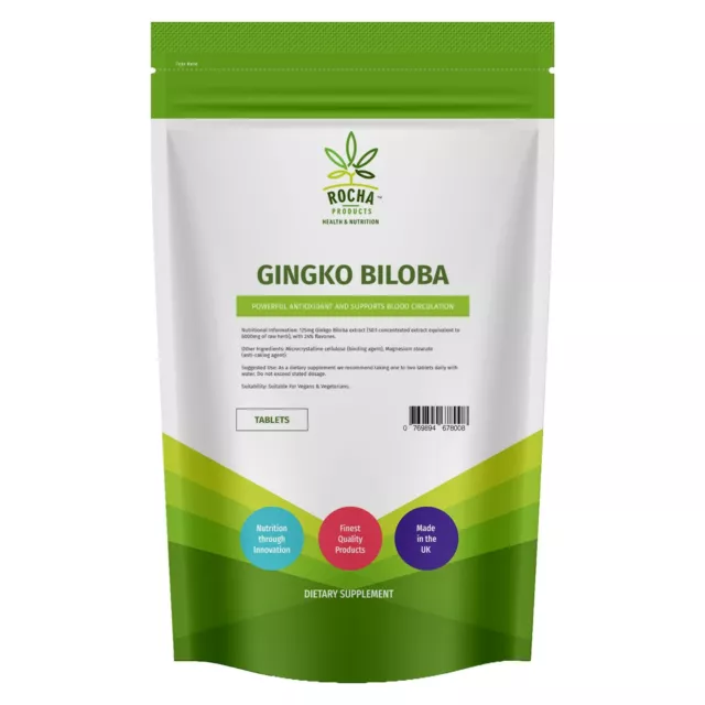 Ginkgo Biloba 6000mg Capsules Vegan High Strength Blood Circulation Memory