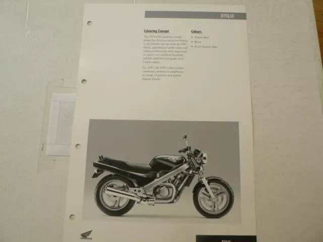 H370 Honda  Brochure Ntv650 1997 English 2 Pages Motorcycle Bike