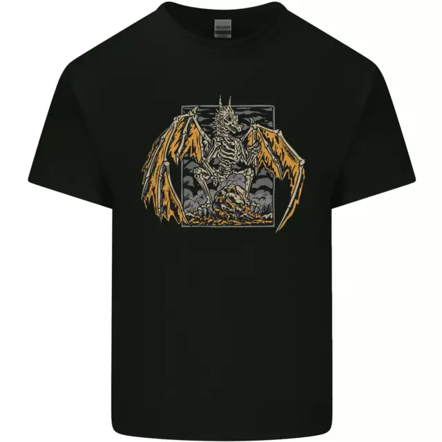 Diavolo Dragon Scheletro Fantasia Teschio Demone T-Shirt Bambini