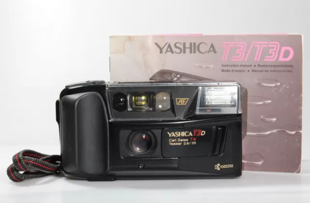 Yashica T3 D mit Carl Zeiss T* Tessar 2.8/35mm, mit 1 Jahr Gewährleistung