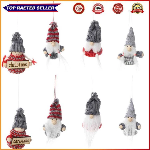 1pair Christmas Backpack Pendant Knitted Prop Hanging Reusable for Holiday Gift