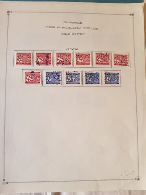 Timbres Bohème & Moravie, occupation Allemagne de la Tchécoslovaquie (feuille)
